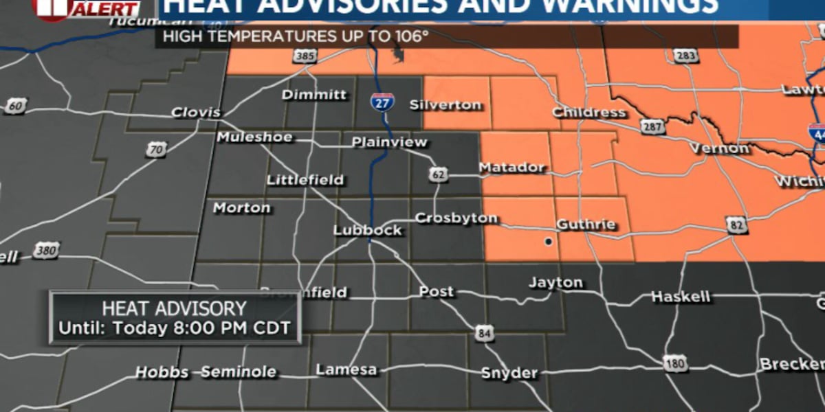 Heat Advisory in effect; Isolated storms possible on Caprock - fox34.com