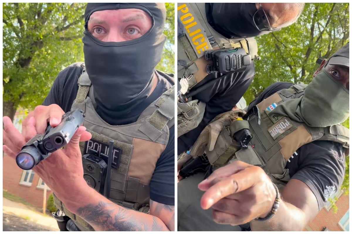 ICE agent caught on video pulling gun on woman for exercising her First Amendment rights - The Independent